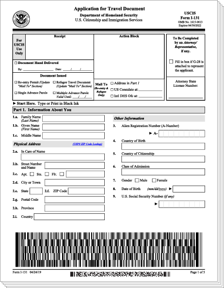 Online software access for you to complete your US immigration application