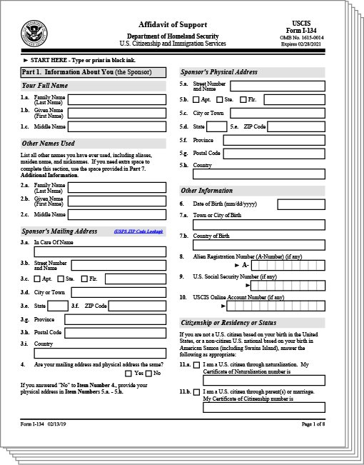 Online software access for you to complete your US immigration application