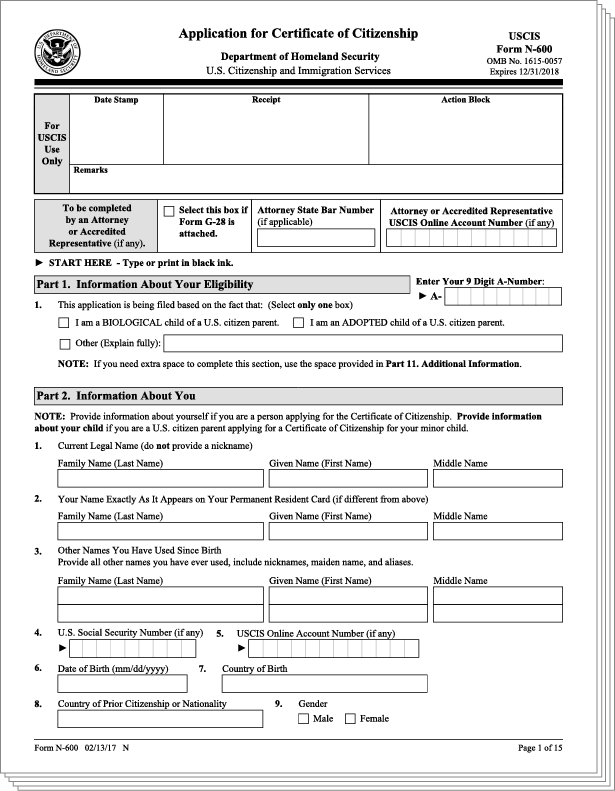 Online software access for you to complete your US immigration application